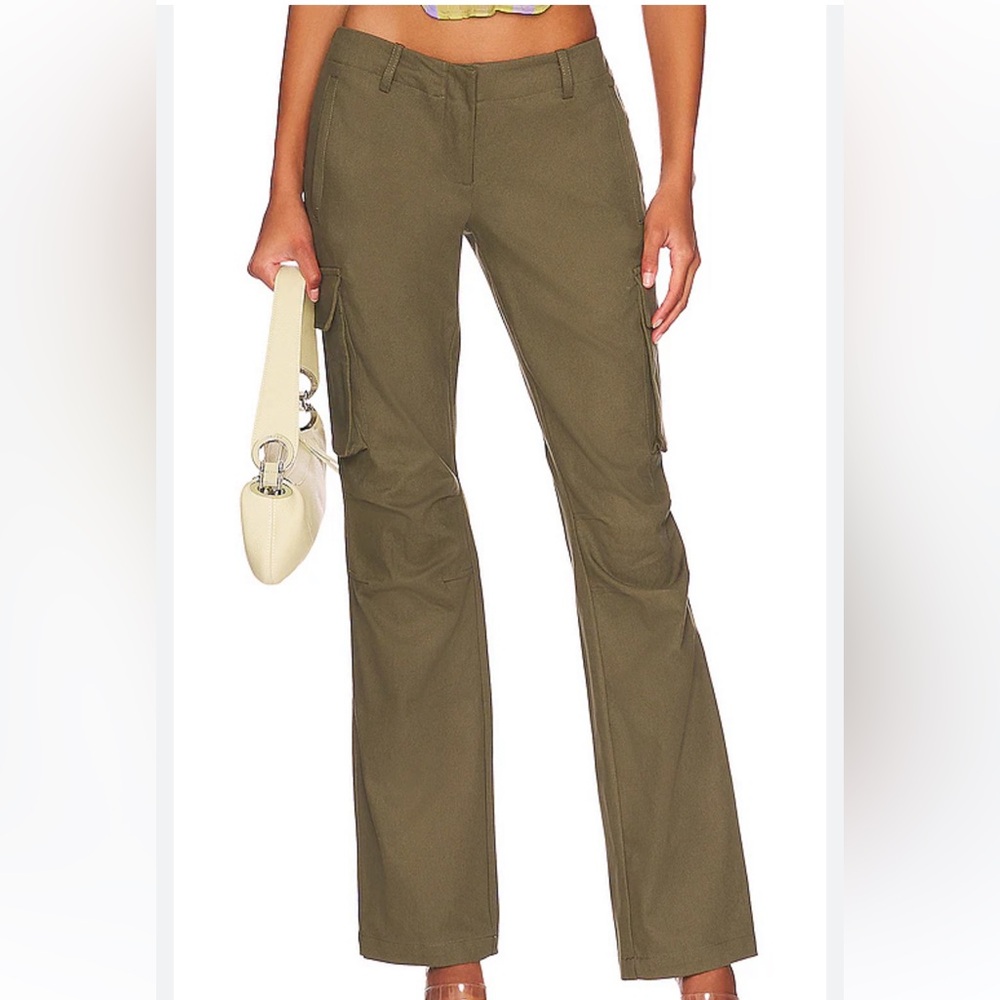 Miaou Olive Flare Cargo Pants